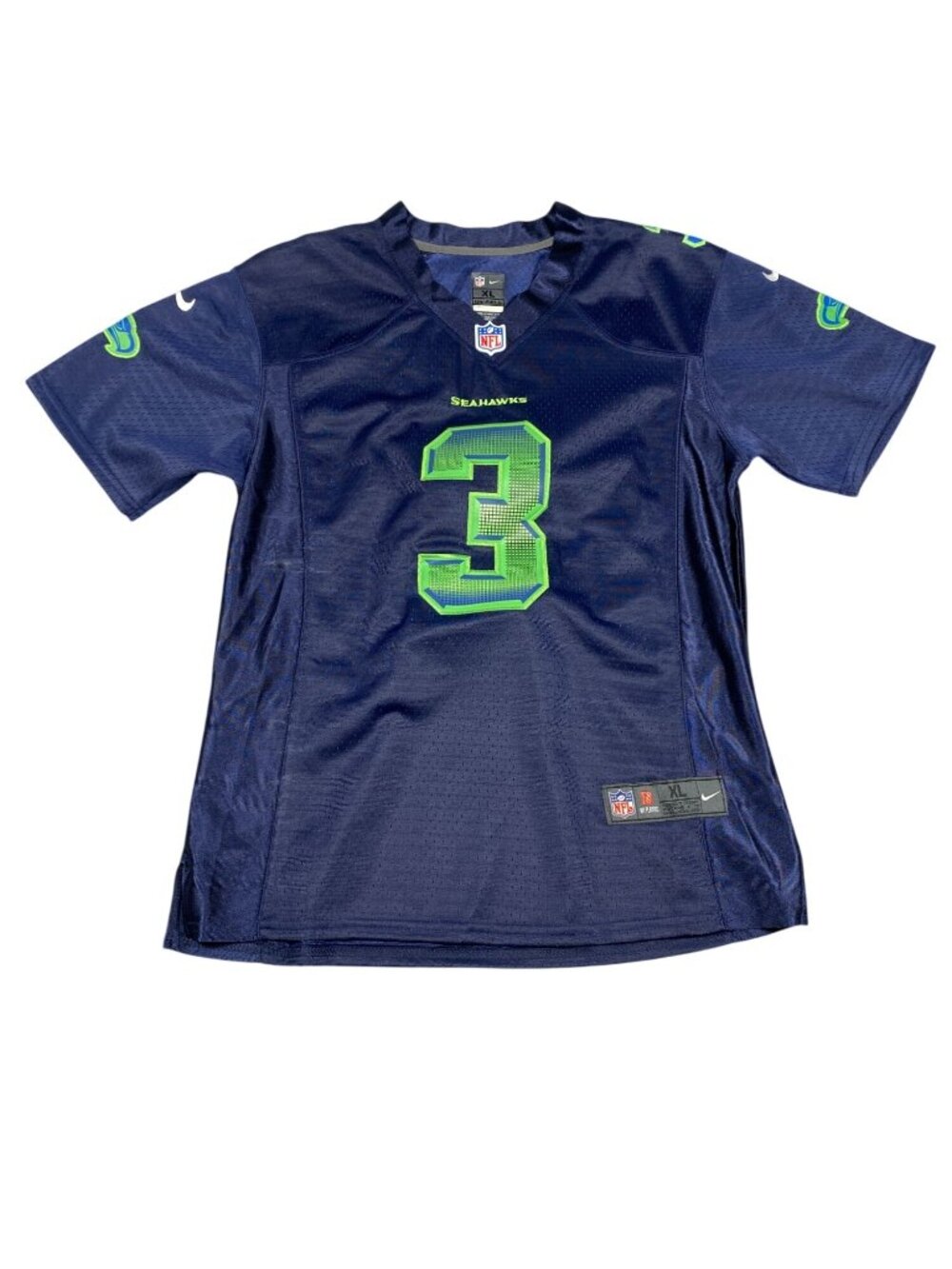 Seattle Seahawks Russell Wilson #3 Nike On Field Youth XL Navy Blue Jersey